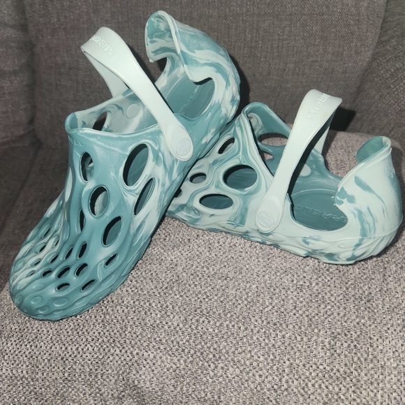 Merrells Shoes - Merrell Hydro Moc Mineral Rubber Clog Style Shoes. Aqua Marbel. Women's Size 8.